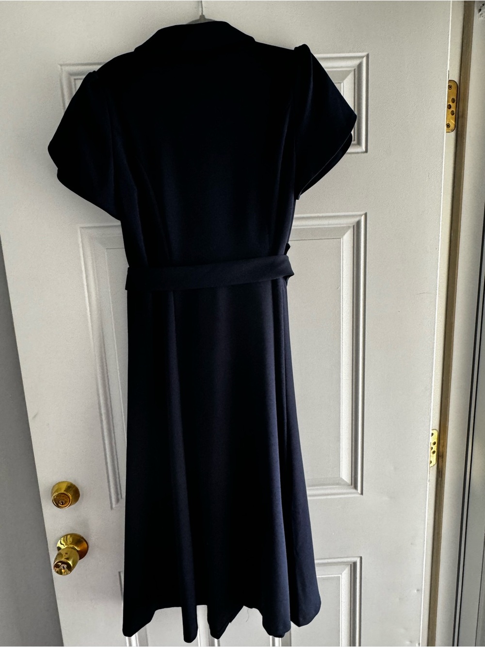 Andrew Marc Navy Button-Down Midi Dress - Picture 3 of 5